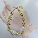 5PCS CZ Star Charm Link Chain CZ Bracelets