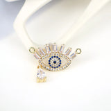 5PCS Evil Eye CZ Zircon Charms Pendants DIY Jewelry Making