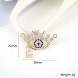 5PCS Evil Eye CZ Zircon Charms Pendants DIY Jewelry Making