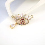 5PCS Evil Eye CZ Zircon Charms Pendants DIY Jewelry Making