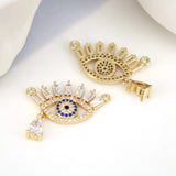 5PCS Evil Eye CZ Zircon Charms Pendants DIY Jewelry Making