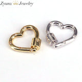 5PCS CZ Star/Heart/Oval Screw Clasp Carabiner Jewelry