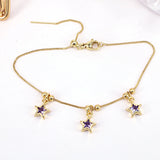 Delicate CZ Paved Star Charm Chain Bracelet for Women