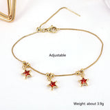 Delicate CZ Paved Star Charm Chain Bracelet for Women