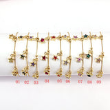 Delicate CZ Paved Star Charm Chain Bracelet for Women