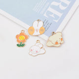 5PCS Mixed Flower Animal Charms Alloy Pendant DIY Accessory