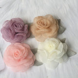 5PCS DIY Chiffon Flower Headwear Wedding Dress Home Decoration