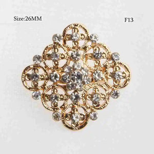 5PCS Crystal Rhinestones Brooches Pins Wedding Bouquets Metal Brooch