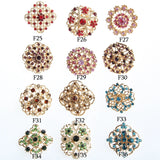 5PCS Crystal Rhinestones Brooches Pins Wedding Bouquets Metal Brooch