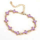Colorful Enamel Cross Evil Eye Bracelet