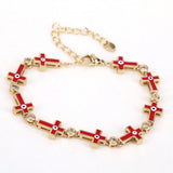 Colorful Enamel Cross Evil Eye Bracelet