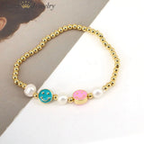 Colorful Enamel Smiley Bracelet For Women Girls Jewelry Ball Beads Bracelet