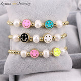 Colorful Enamel Smiley Bracelet For Women Girls Jewelry Ball Beads Bracelet