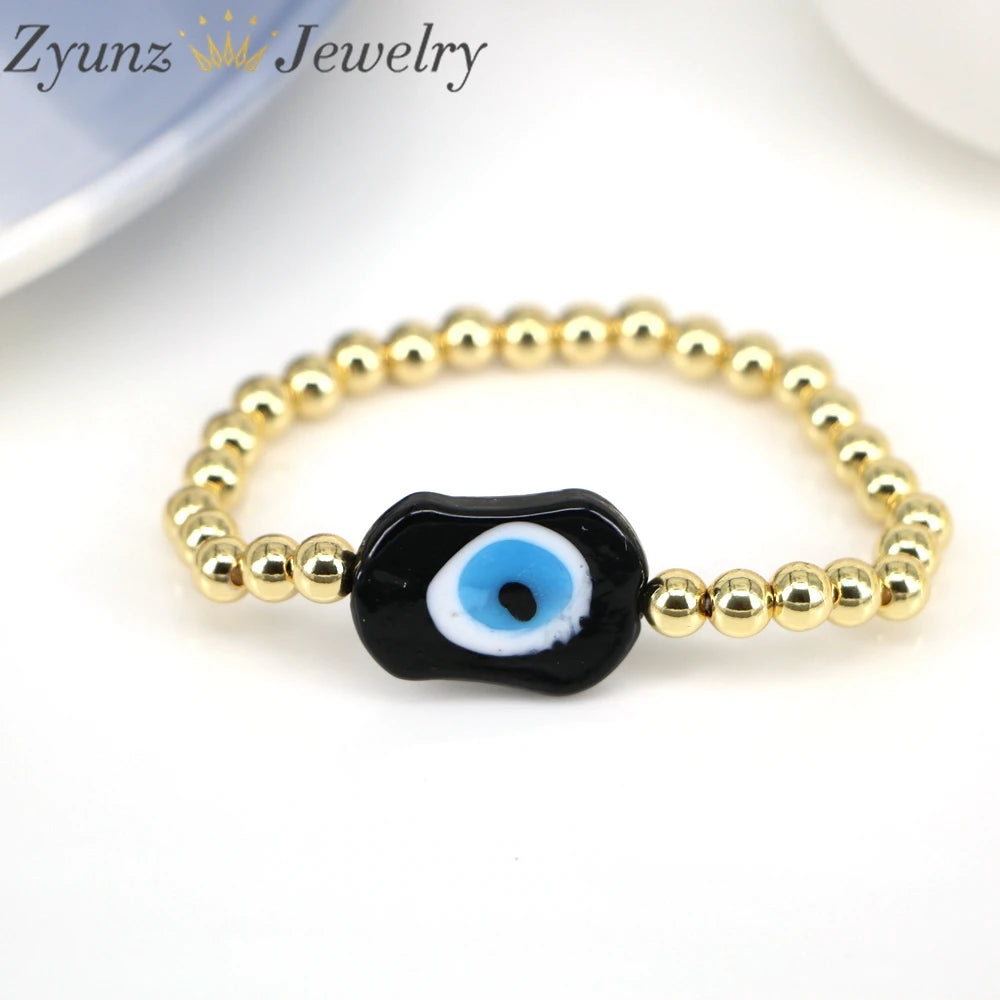 Colorful Evil Eye Bracelet for Women, Lampwork Eye Bracelet