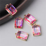 5PCS Colorful Gem Pendant Healing Crystal Charms for Jewelry Making