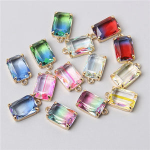5PCS Colorful Gem Pendant Healing Crystal Charms for Jewelry Making