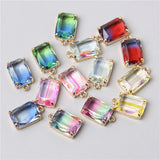 5PCS Colorful Gem Pendant Healing Crystal Charms for Jewelry Making