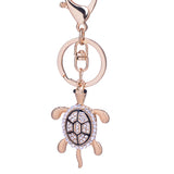 Crystal Tortoise Keychain Metal Trinkets Key Chain Ring Holder for Women