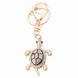 Crystal Tortoise Keychain Metal Trinkets Key Chain Ring Holder for Women