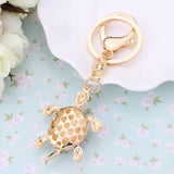 Crystal Tortoise Keychain Metal Trinkets Key Chain Ring Holder for Women