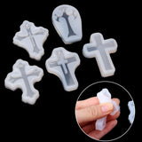 5PCS Cross Silicone Resin Mold DIY Jewelry Making Casting Mould Craft Tools