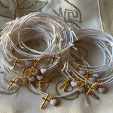 Crucifix Braided Bracelet Heart Charm Cross Jewelry