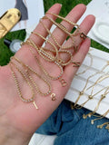 5PCS Crystal Tennis Chain Initial Bracelet for Women Boho Jewelry
