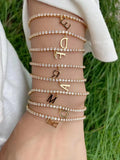 5PCS Crystal Tennis Chain Initial Bracelet for Women Boho Jewelry
