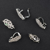5PCS CZ Micro Pave Leaf Clasp Gold Plated DIY Jewelry Findings