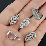 5PCS CZ Micro Pave Leaf Clasp Gold Plated DIY Jewelry Findings