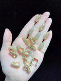 5PCS CZ Micro Pave Leaf Clasp Gold Plated DIY Jewelry Findings