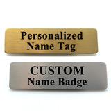 Custom Engraved Steel Brooches Pin Personalized Name Badges