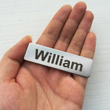 Custom Engraved Steel Brooches Pin Personalized Name Badges
