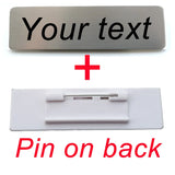 Custom Engraved Steel Brooches Pin Personalized Name Badges