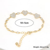 5PCS Heart Star CZ Zircon Bracelets Bangles Women Jewelry Dainty Bracelet