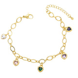 Heart Star Charm Bracelet Enamel Zircon Eye Charms for Women