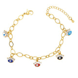 Heart Star Charm Bracelet Enamel Zircon Eye Charms for Women