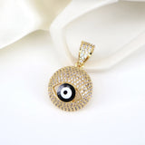 5PCS Round CZ Evil Eye Charm Pendant Necklace Accessories