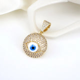 5PCS Round CZ Evil Eye Charm Pendant Necklace Accessories