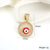 5PCS Round CZ Evil Eye Charm Pendant Necklace Accessories