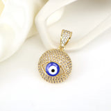 5PCS Round CZ Evil Eye Charm Pendant Necklace Accessories