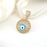 5PCS Round CZ Evil Eye Charm Pendant Necklace Accessories