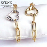 5PCS Cz Snap Clasp Charm Bracelet Heart Star Oval Shape Adjustable