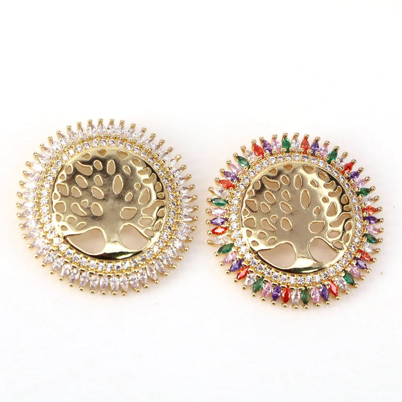 5PCS Dainty Tree of Life Necklace Round Pendant Women Girl Jewelry