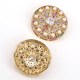 5PCS Dainty Round Zircon Charms Shell Pearl Pendant Necklace Gift