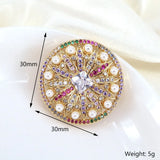 5PCS Dainty Round Zircon Charms Shell Pearl Pendant Necklace Gift