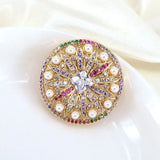 5PCS Dainty Round Zircon Charms Shell Pearl Pendant Necklace Gift
