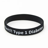 5PCS Diabetic Bracelets Medical Alert Type 1 Diabetes Insulin Dependent Silicone