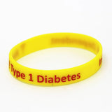 5PCS Diabetic Bracelets Medical Alert Type 1 Diabetes Insulin Dependent Silicone