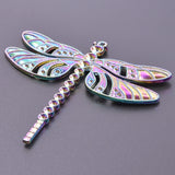 5PCS Dragonfly Drilled Charm Pendant Rainbow Accessories for Custom Jewelry